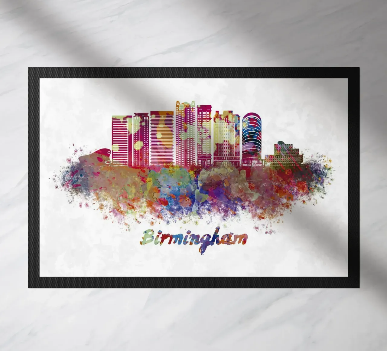 Lo skyline di Birmingham in acquerello zerbino da ARTVI-SHOP
