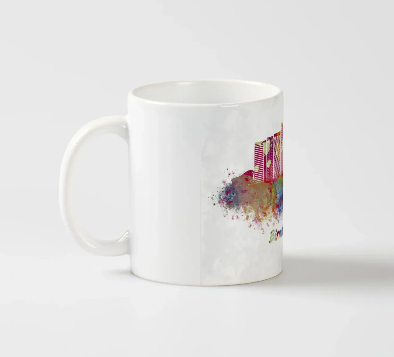 Lo skyline di Birmingham in acquerello tazza in ceramica da ARTVI-SHOP