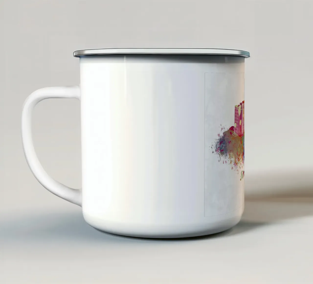 Lo skyline di Birmingham in acquerello tazza in smalto da ARTVI-SHOP