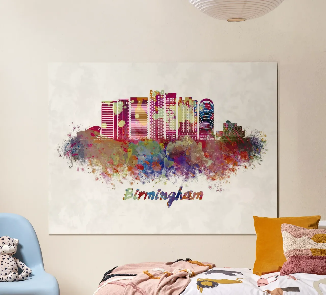 Lo skyline di Birmingham in acquerello carta hahnemühle da ARTVI-SHOP