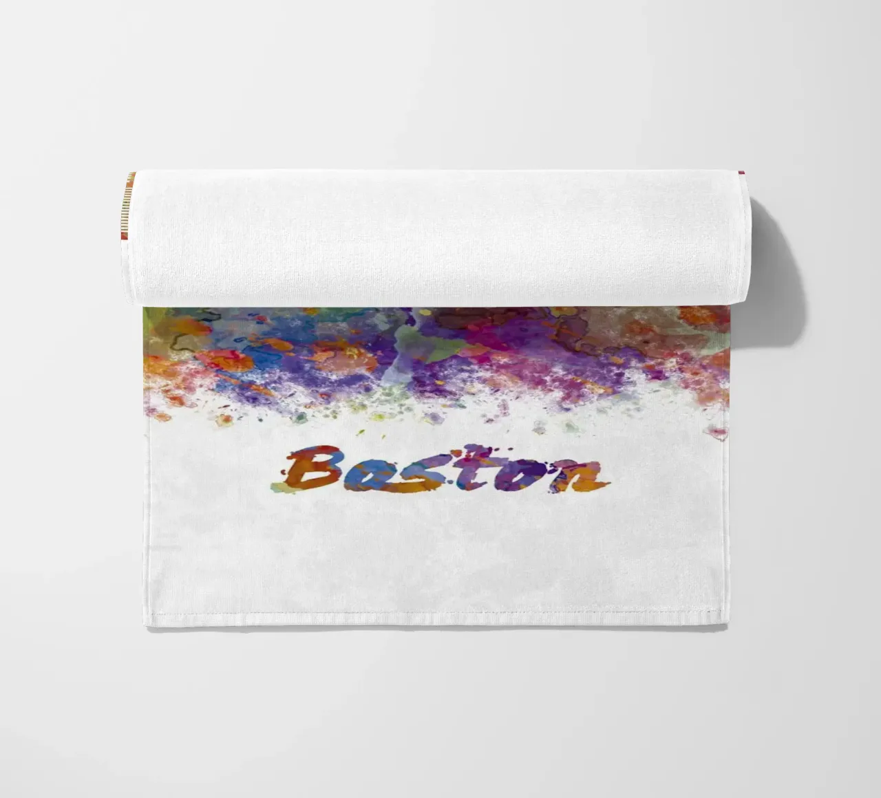 Lo skyline di Boston in acquerello telo mare da 🎁 ARTVI-SHOP