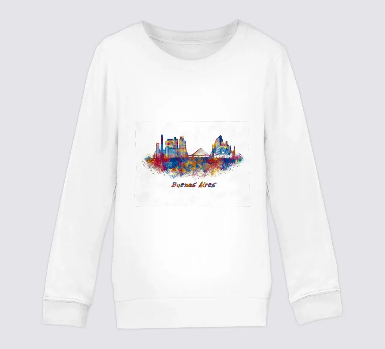 Lo skyline di Buenos Aires in acquerello felpa bambino da 🎁 ARTVI-SHOP