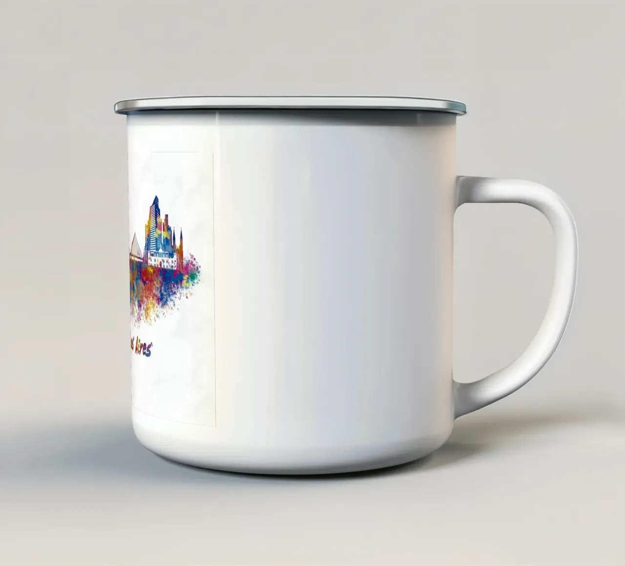 Lo skyline di Buenos Aires in acquerello tazza in smalto da ARTVI-SHOP