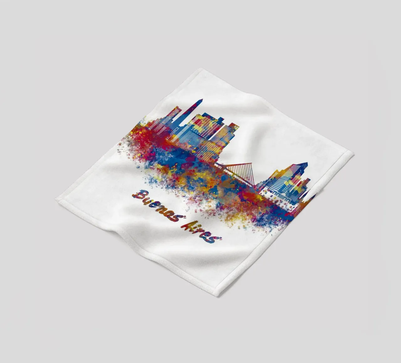 Lo skyline di Buenos Aires in acquerello coperta in pile da 🎁 ARTVI-SHOP