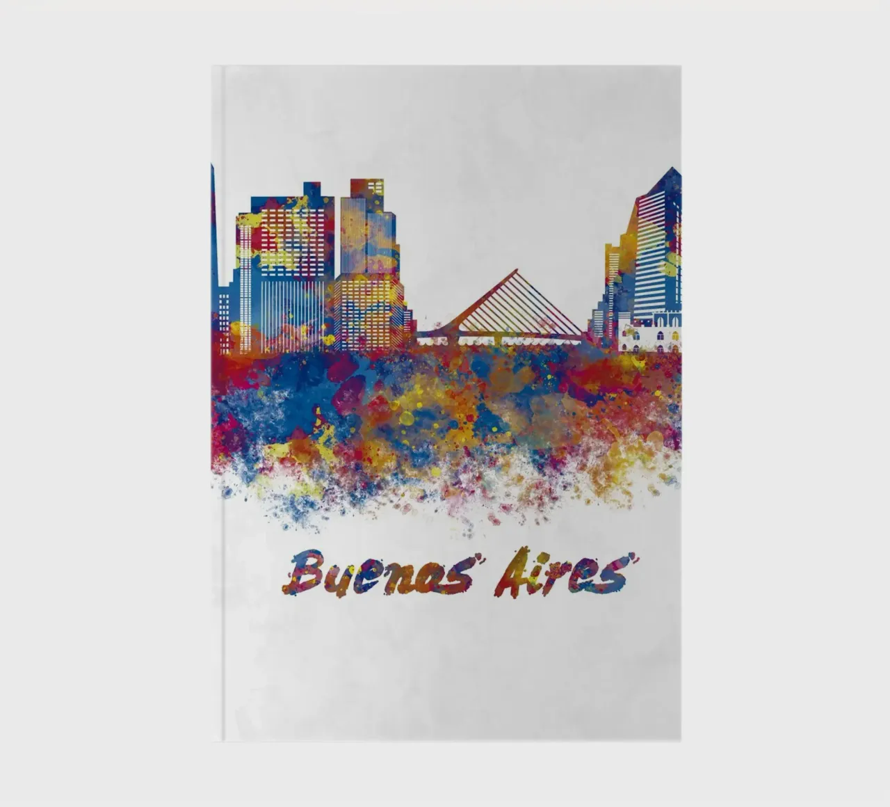 Buenos Aires skyline in watercolor notebook by 🎁 ARTVI-SHOP