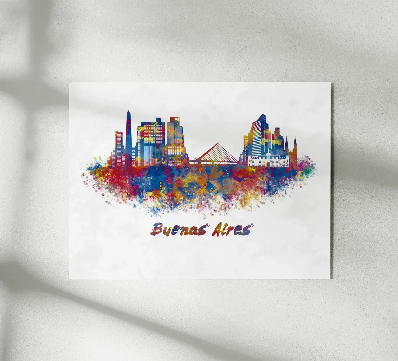 Buenos Aires skyline in watercolor acrylic glass by 🎁 ARTVI-SHOP