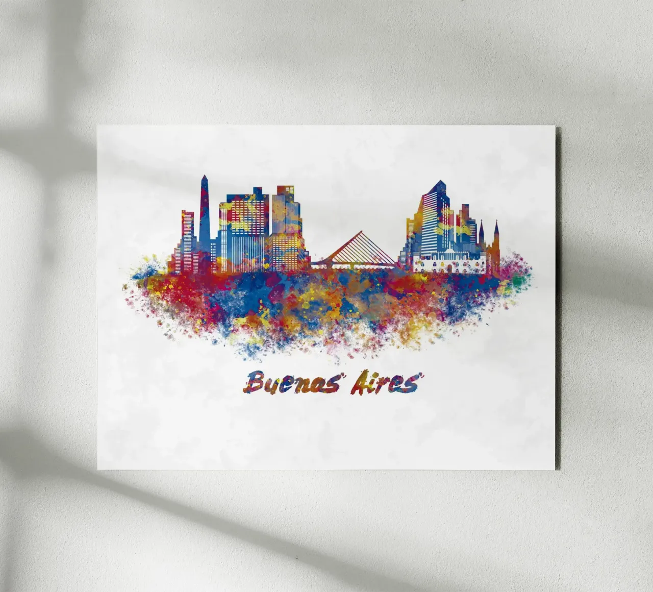 Buenos Aires skyline in watercolor alu-dibond by 🎁 ARTVI-SHOP