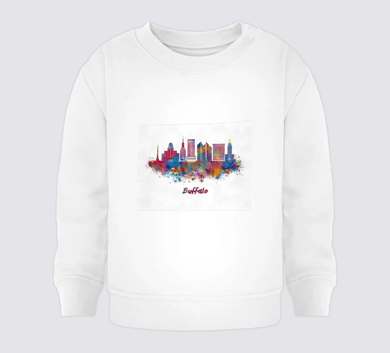Lo skyline di Buffalo in acquerello felpa neonato da ARTVI-SHOP
