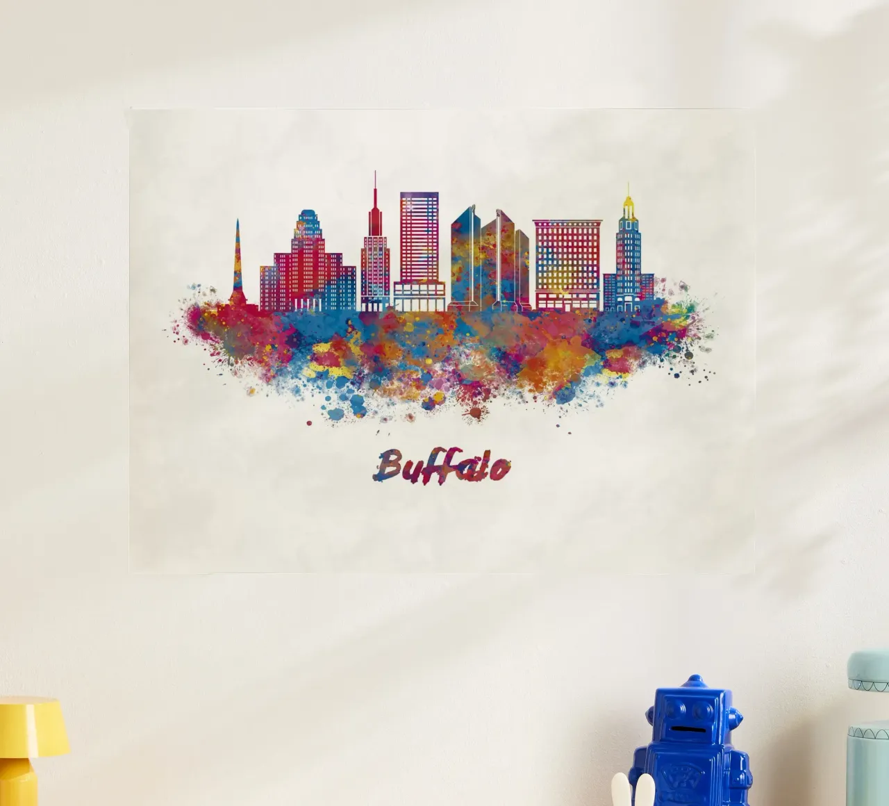 Lo skyline di Buffalo in acquerello carta hahnemühle da ARTVI-SHOP