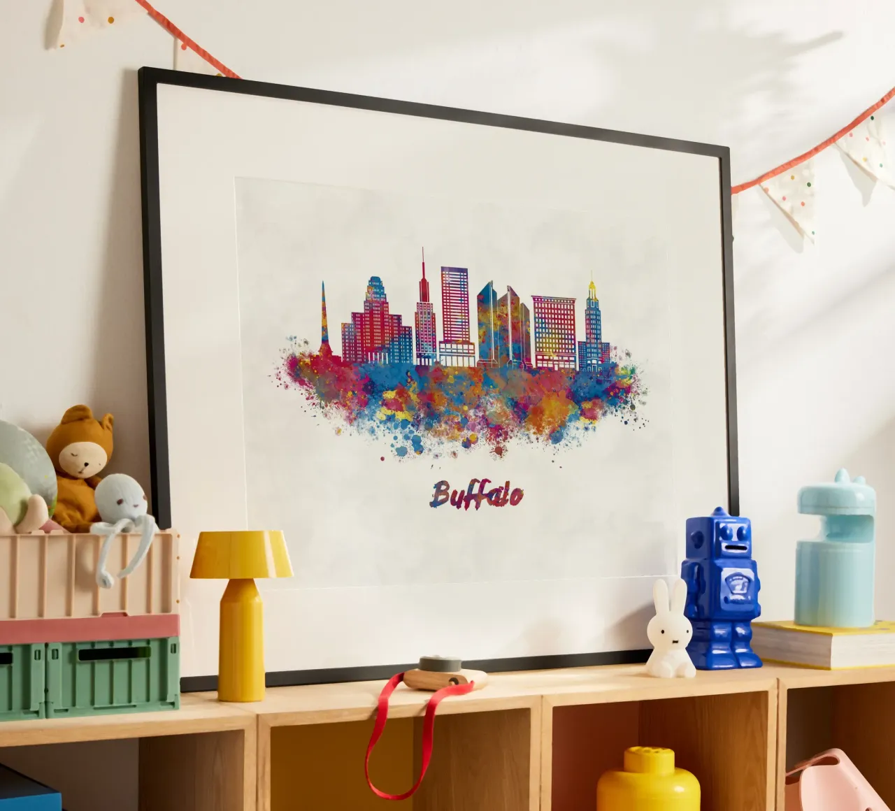 Lo skyline di Buffalo in acquerello carta hahnemühle da ARTVI-SHOP