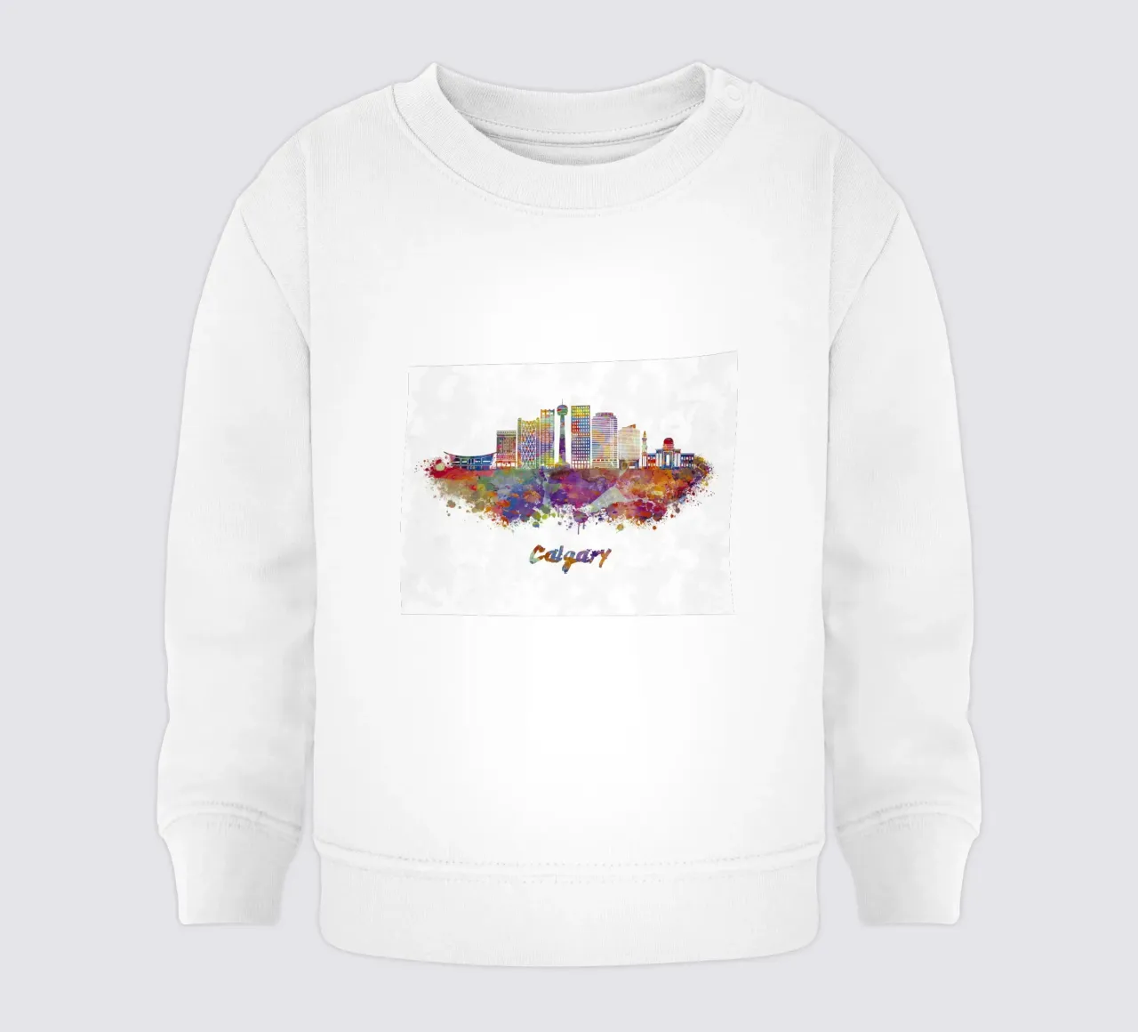 Lo skyline di Calgary in acquerello felpa neonato da ARTVI-SHOP