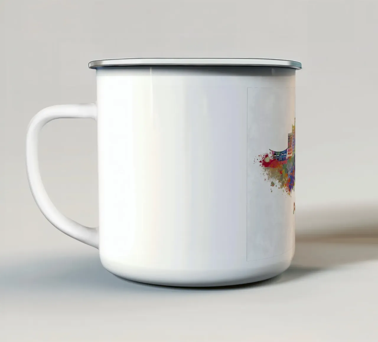 Lo skyline di Calgary in acquerello tazza in smalto da ARTVI-SHOP