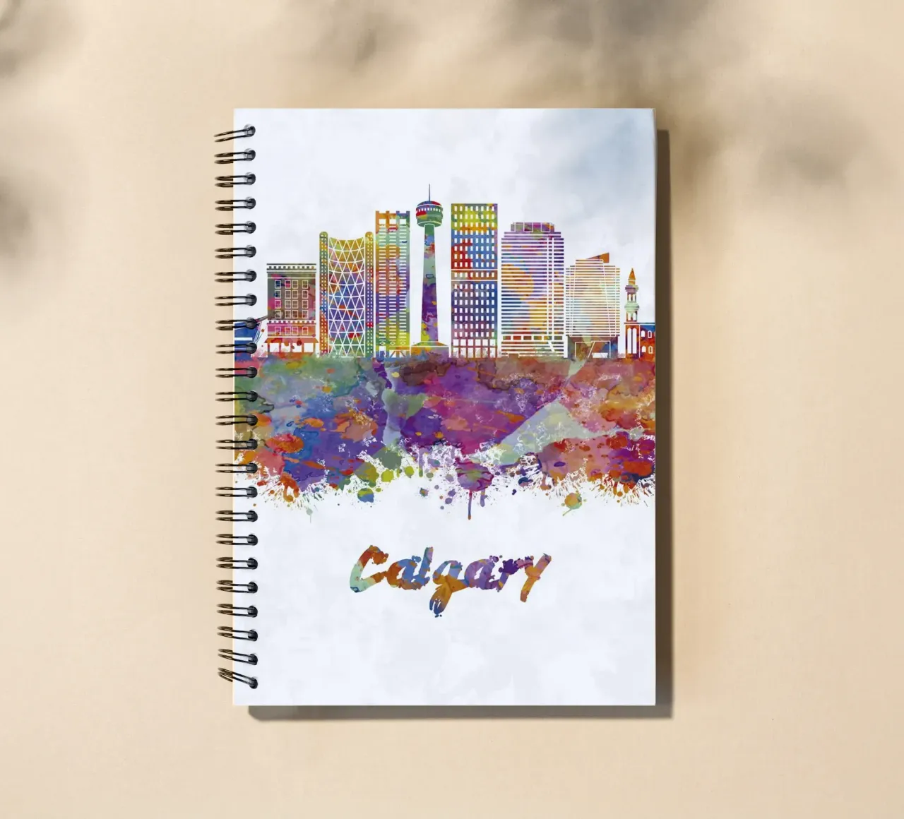 Calgary skyline in watercolor spiral notebook by 🎁 ARTVI-SHOP