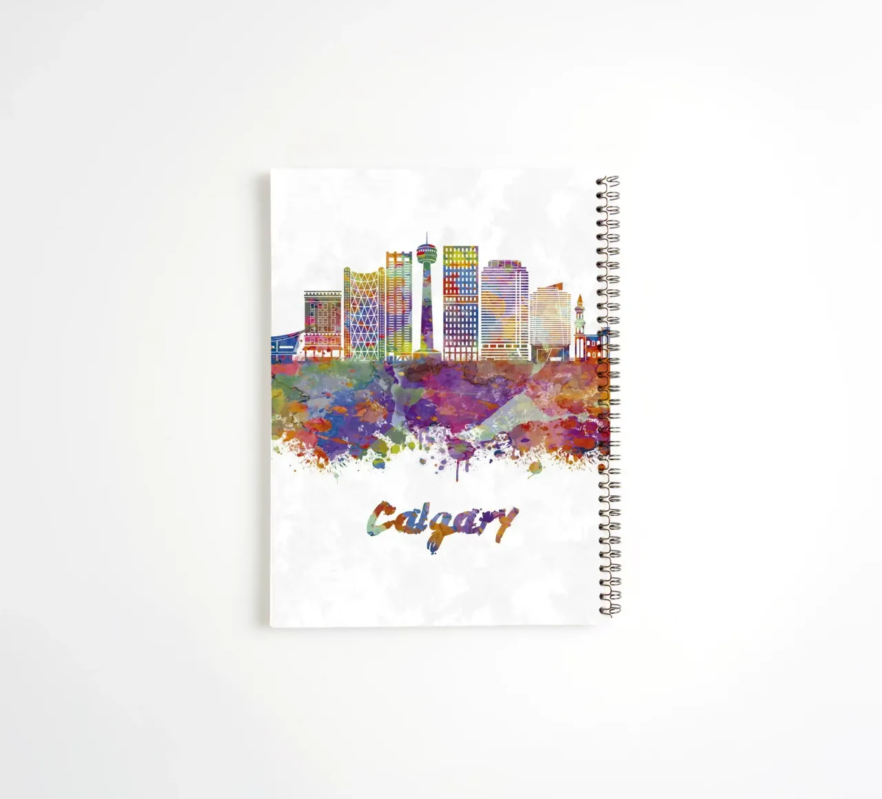 Calgary skyline in watercolor spiral notebook by 🎁 ARTVI-SHOP