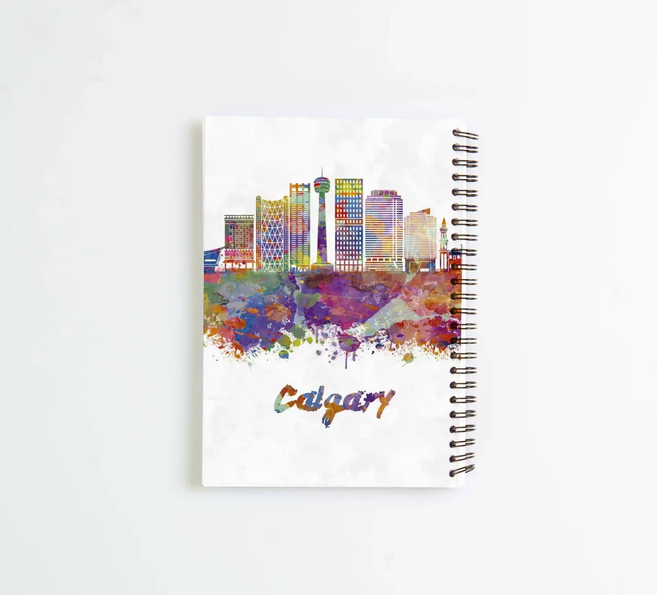 Calgary skyline in watercolor spiral notebook by 🎁 ARTVI-SHOP