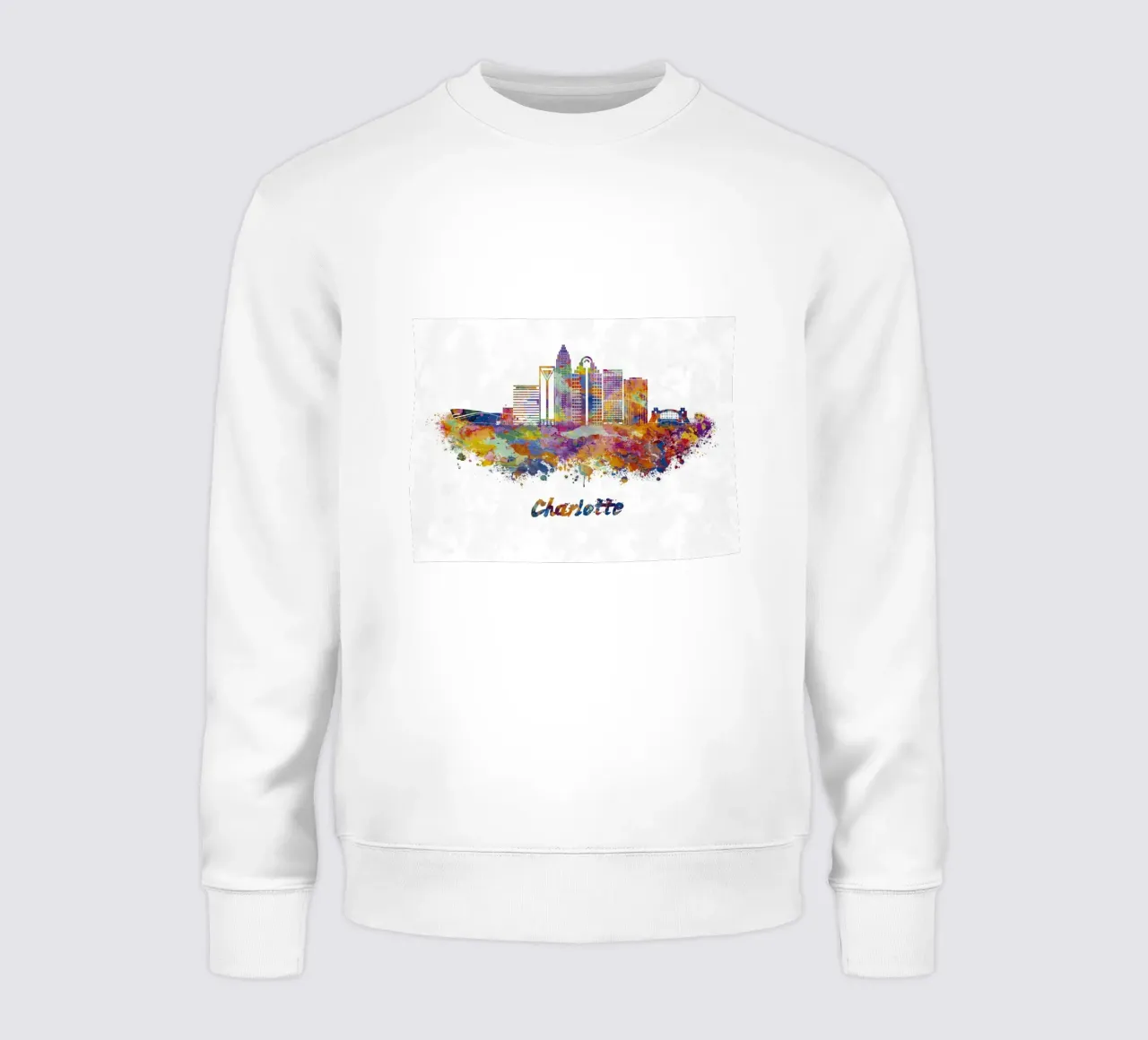 Lo skyline di Charlotte in acquerello felpa da ARTVI-SHOP