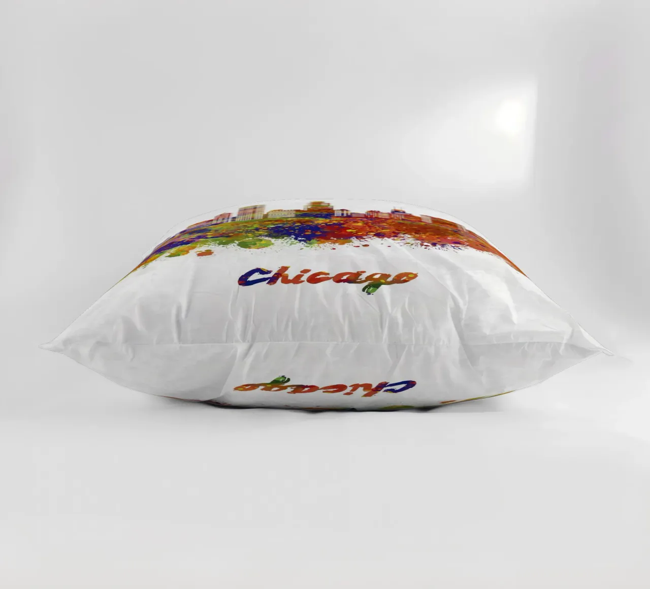 Lo skyline di Chicago in acquerello cuscino da 🎁 ARTVI-SHOP