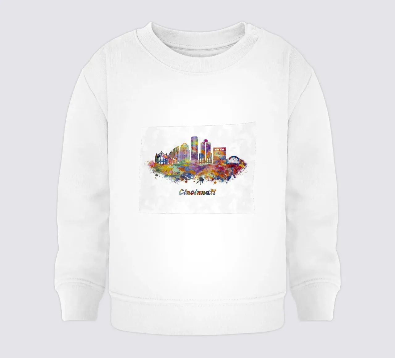 Lo skyline di Cincinnati in acquerello felpa neonato da ARTVI-SHOP