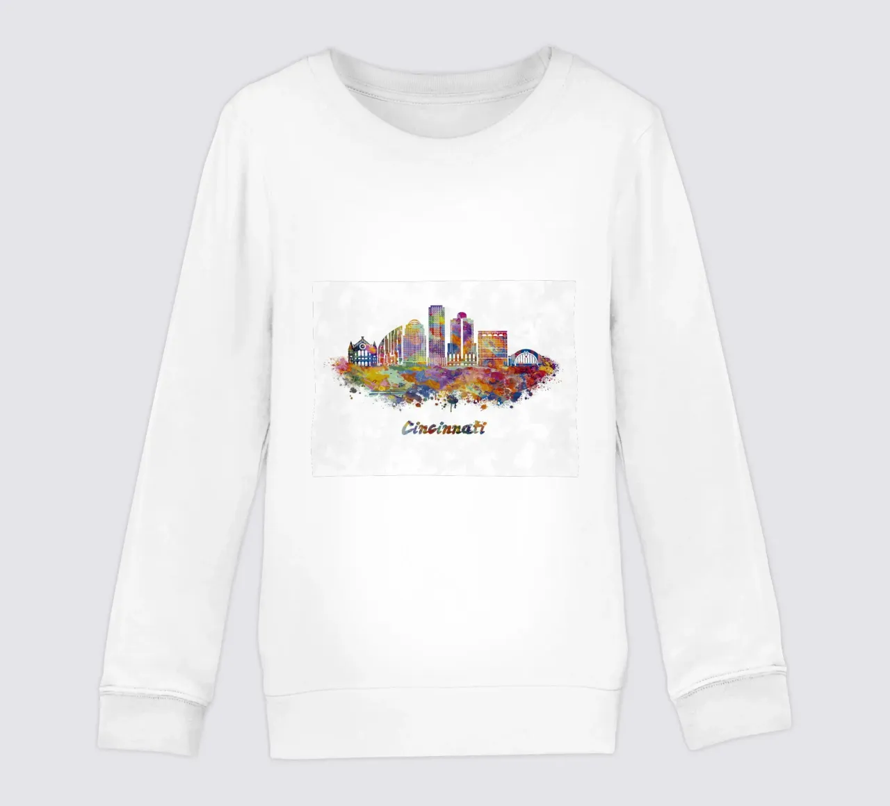 Lo skyline di Cincinnati in acquerello felpa bambino da ARTVI-SHOP