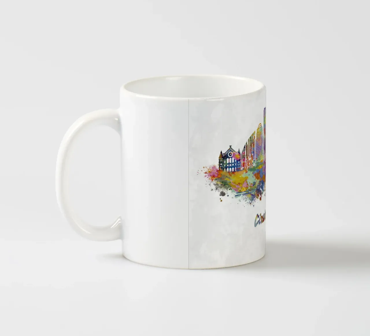 Lo skyline di Cincinnati in acquerello tazza in ceramica da ARTVI-SHOP