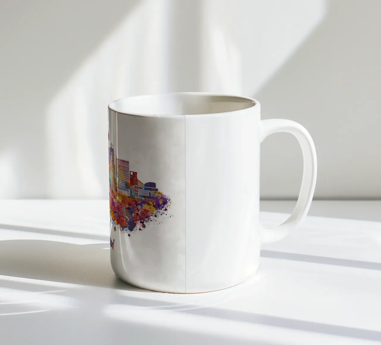 Lo skyline di Cleveland in acquerello tazza in ceramica da 🎁 ARTVI-SHOP