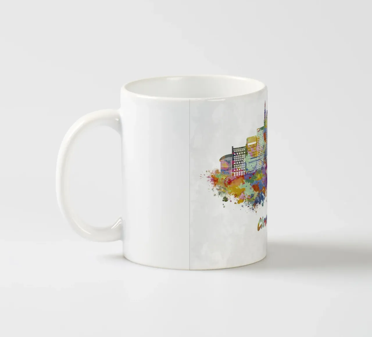 Lo skyline di Cleveland in acquerello tazza in ceramica da 🎁 ARTVI-SHOP