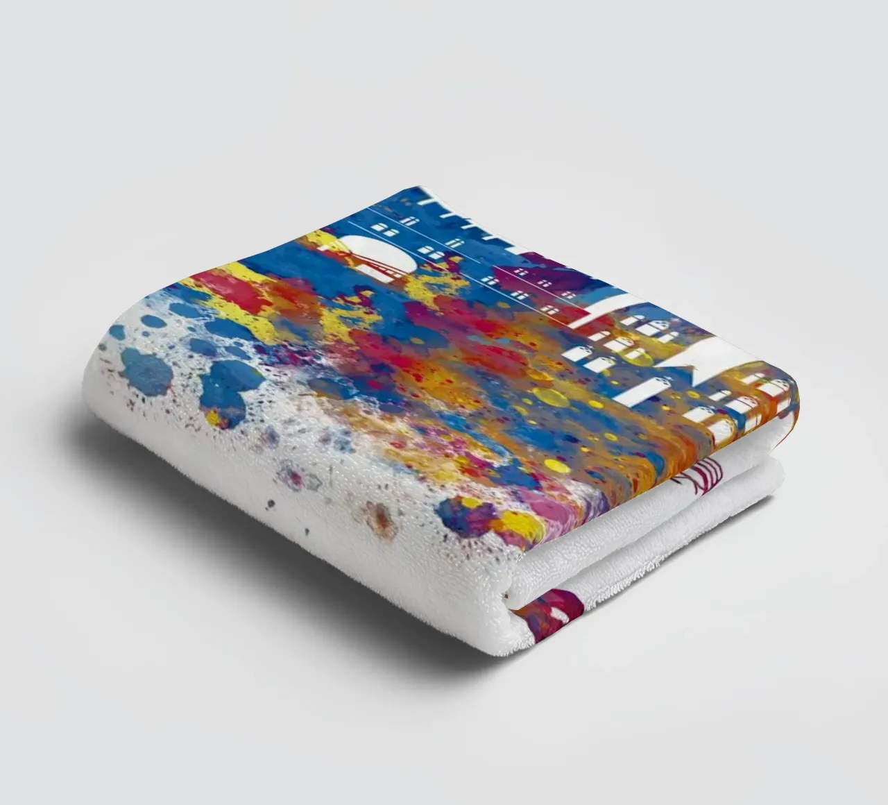 Lo skyline di Colonia in acquerello asciugamano da bagno da 🎁 ARTVI-SHOP