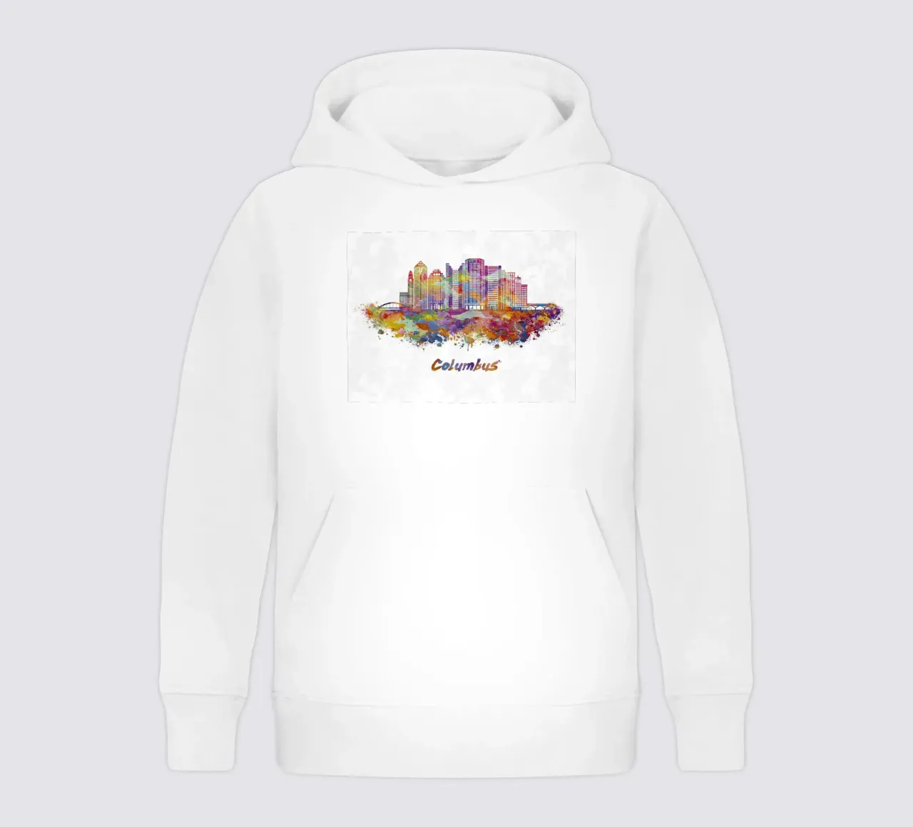 Lo skyline di Colombo in acquerello felpa bambino con cappuccio da 🎁 ARTVI-SHOP