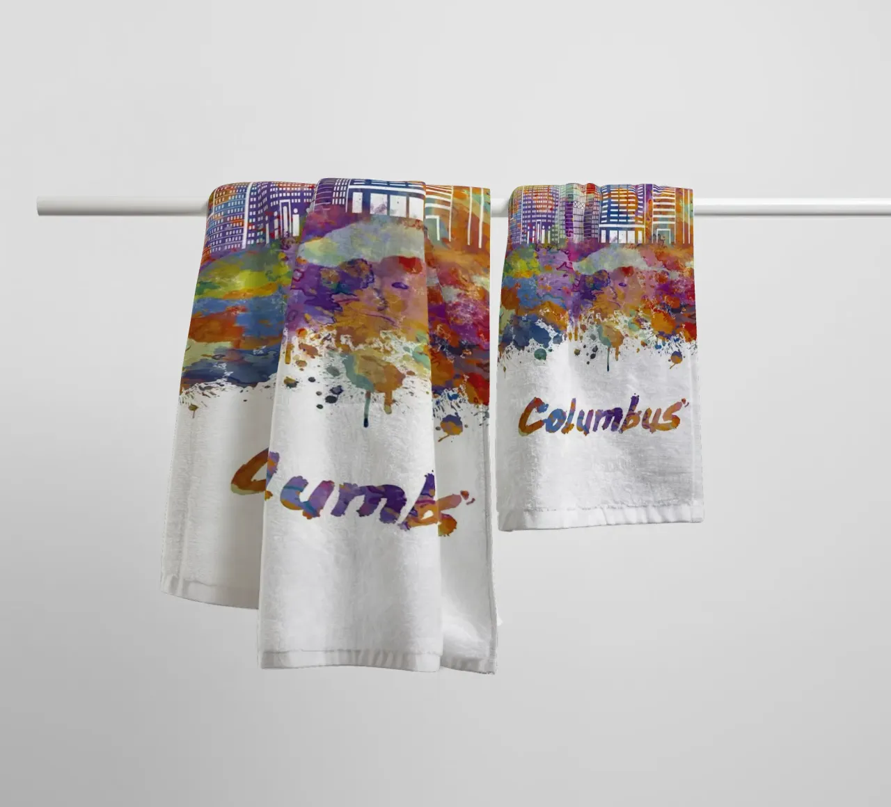 Lo skyline di Colombo in acquerello asciugamano da bagno da ARTVI-SHOP