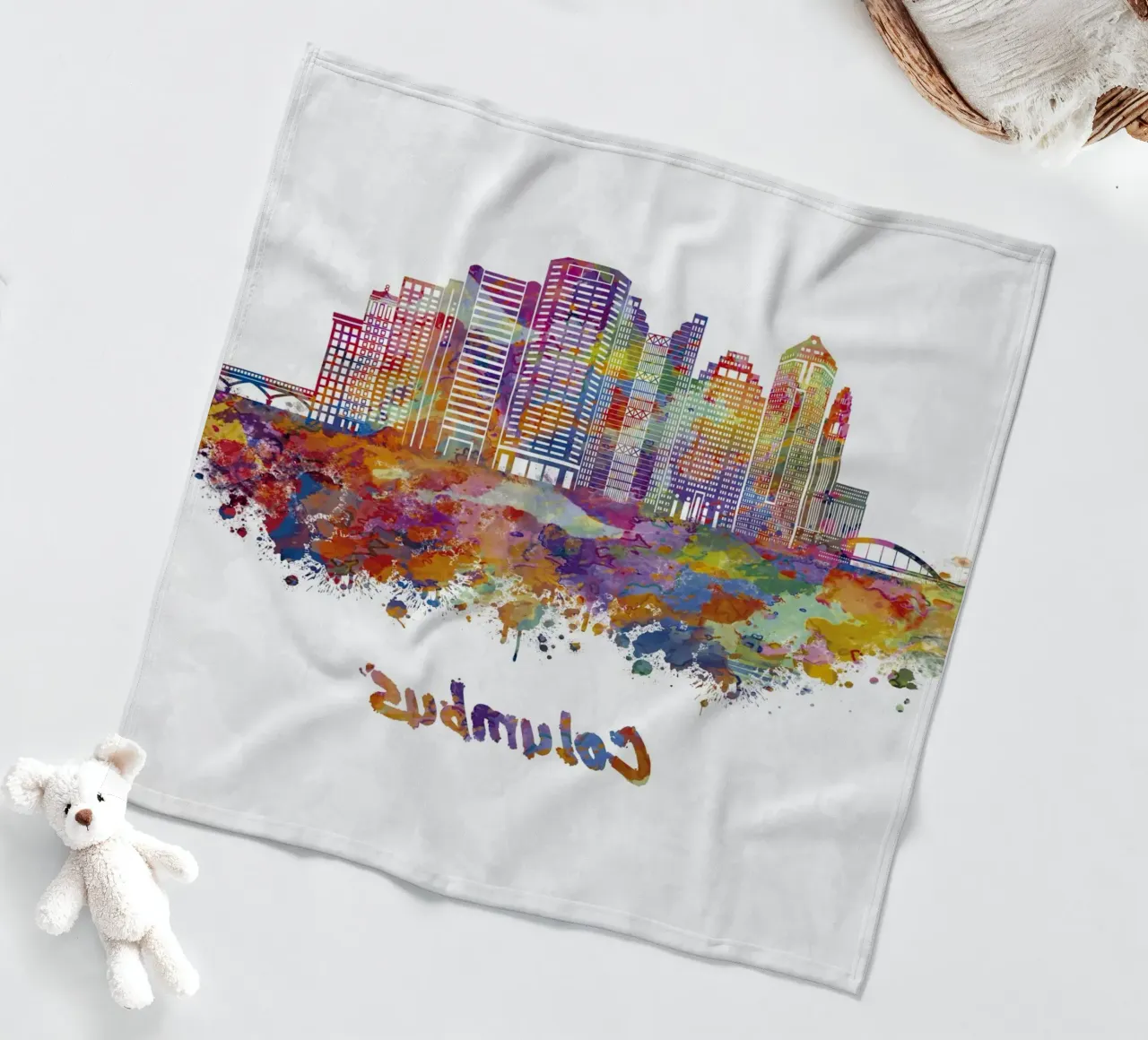 Lo skyline di Colombo in acquerello coperta in pile da ARTVI-SHOP
