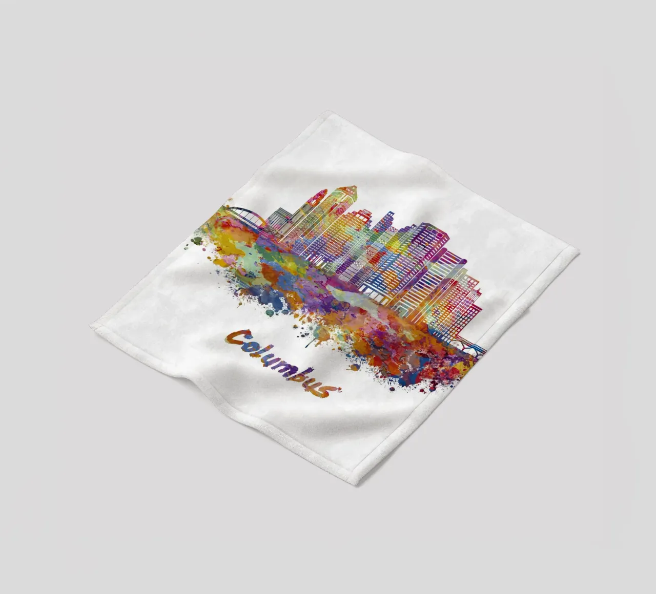 Lo skyline di Colombo in acquerello coperta in pile da ARTVI-SHOP