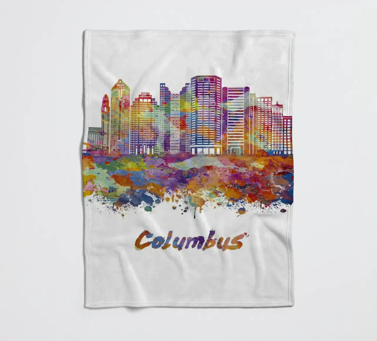 Lo skyline di Colombo in acquerello coperta in pile da ARTVI-SHOP