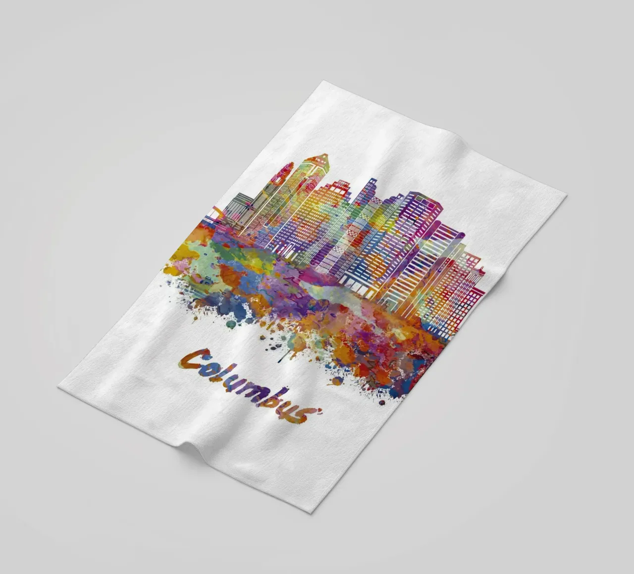 Lo skyline di Colombo in acquerello telo mare da ARTVI-SHOP