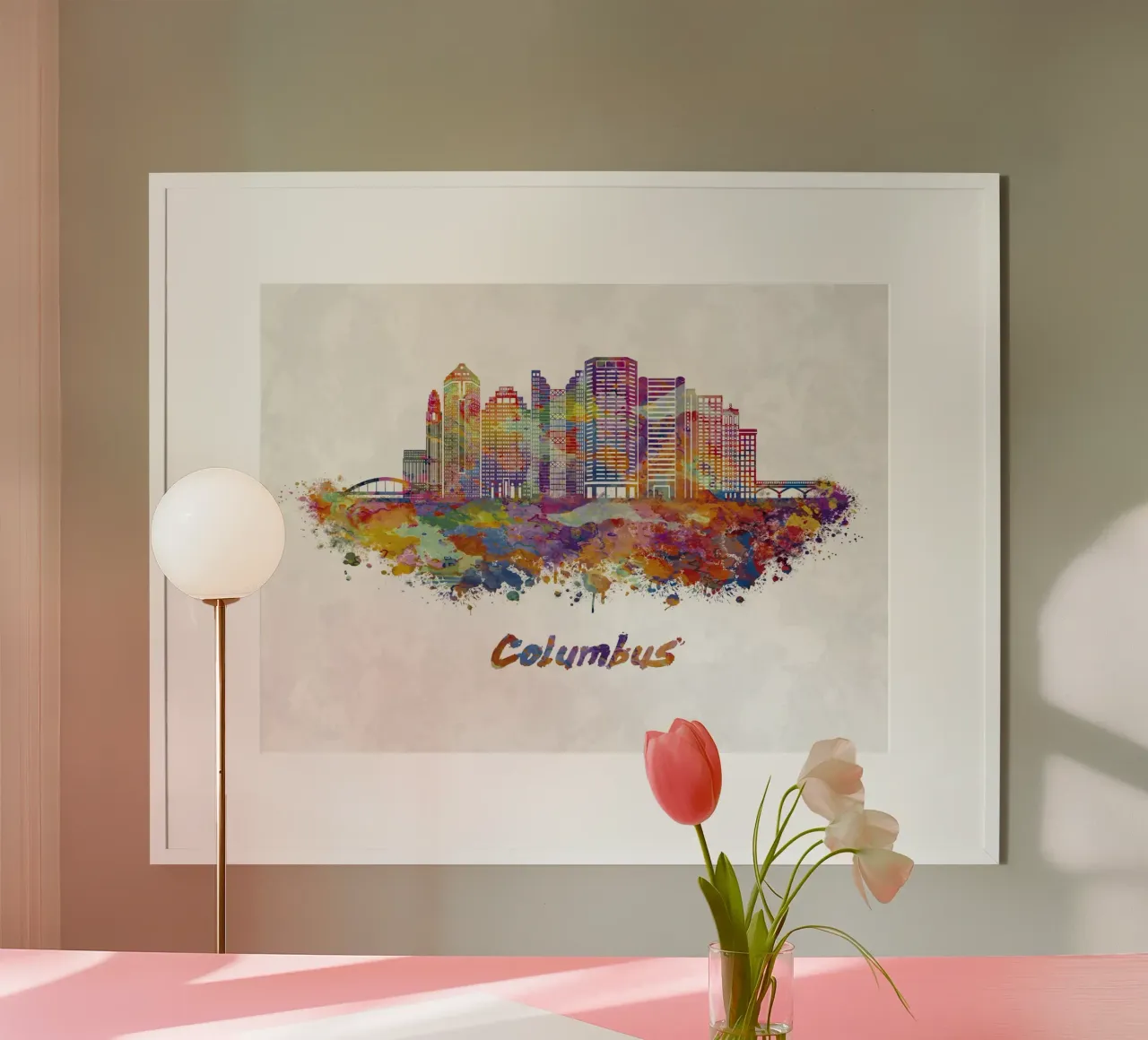 Lo skyline di Colombo in acquerello carta hahnemühle da ARTVI-SHOP