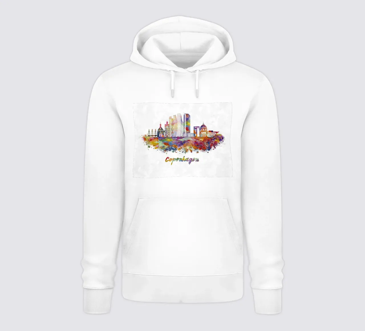 Lo skyline di Copenaghen in acquerello felpa con cappuccio da ARTVI-SHOP
