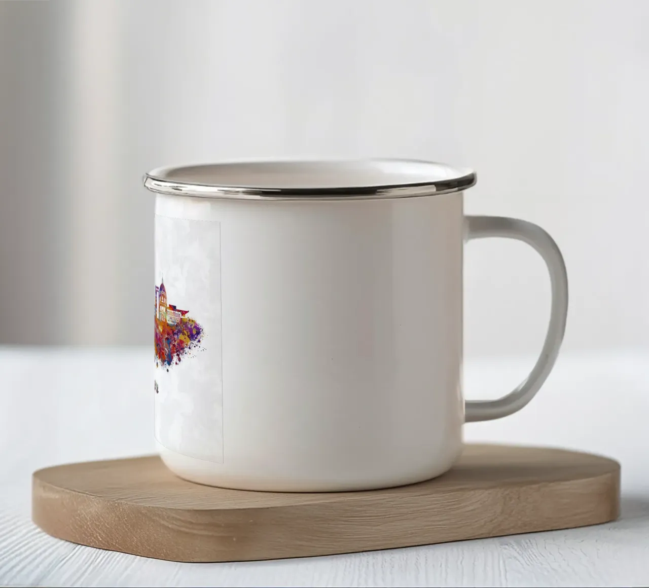 Lo skyline di Copenaghen in acquerello tazza in smalto da ARTVI-SHOP