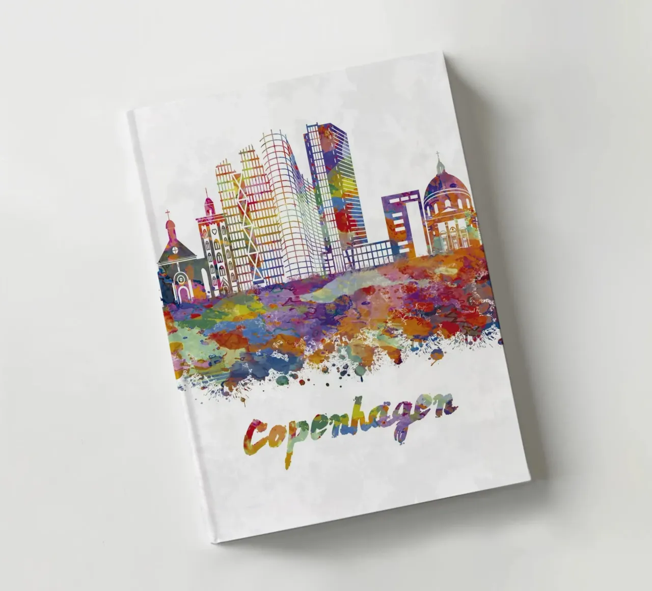 Copenhagen skyline in watercolor notebook by 🎁 ARTVI-SHOP