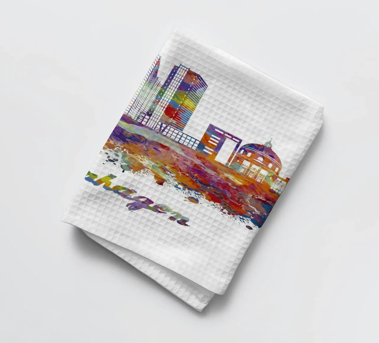 Lo skyline di Copenaghen in acquerello canovaccio da cucina da ARTVI-SHOP