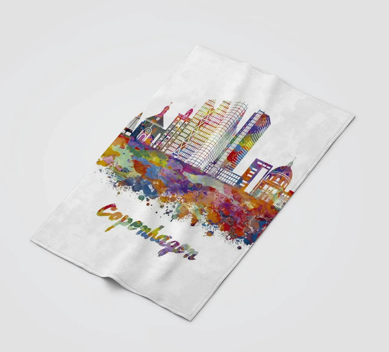 Lo skyline di Copenaghen in acquerello coperta in pile da ARTVI-SHOP