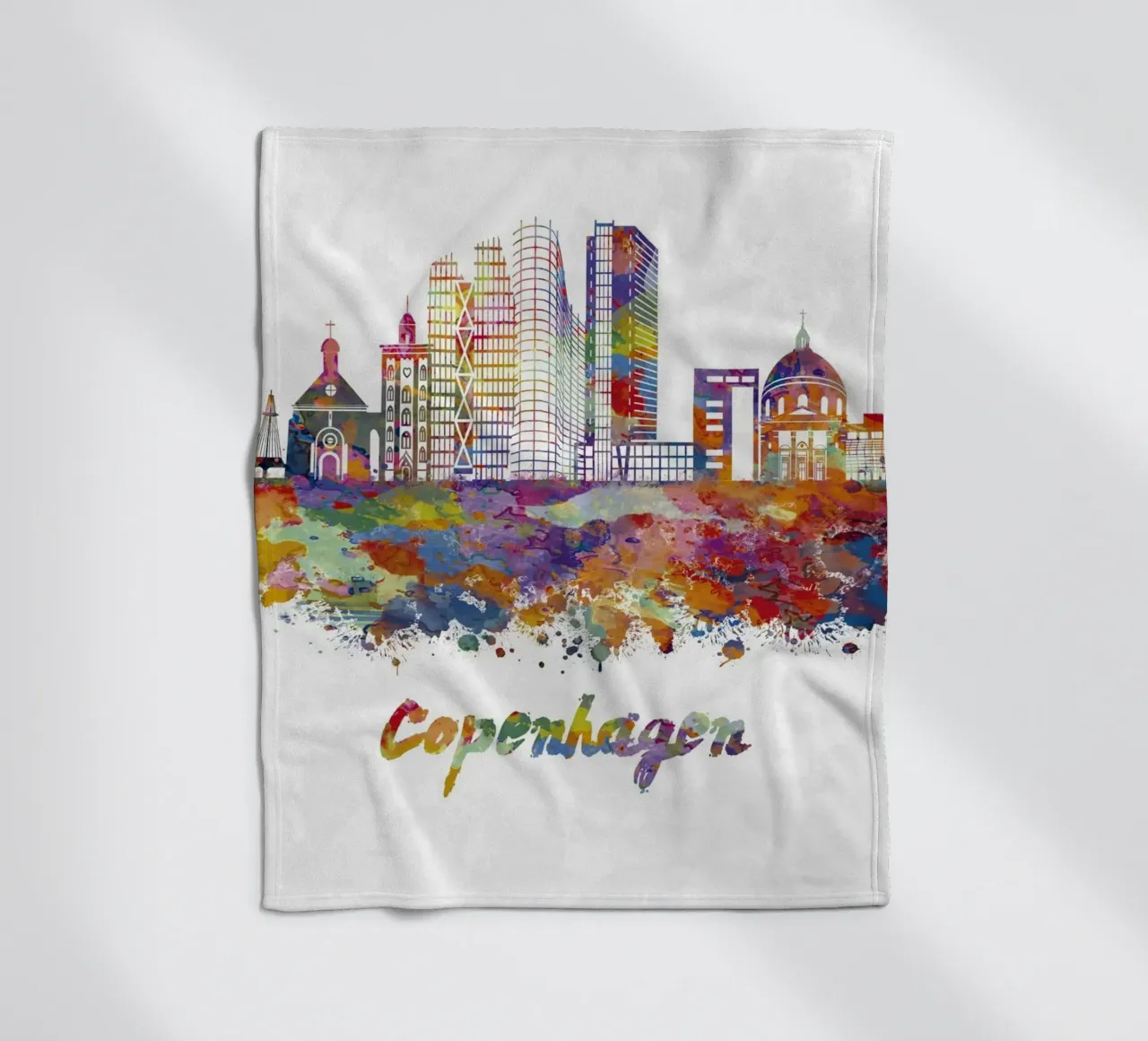 Lo skyline di Copenaghen in acquerello coperta in pile da ARTVI-SHOP