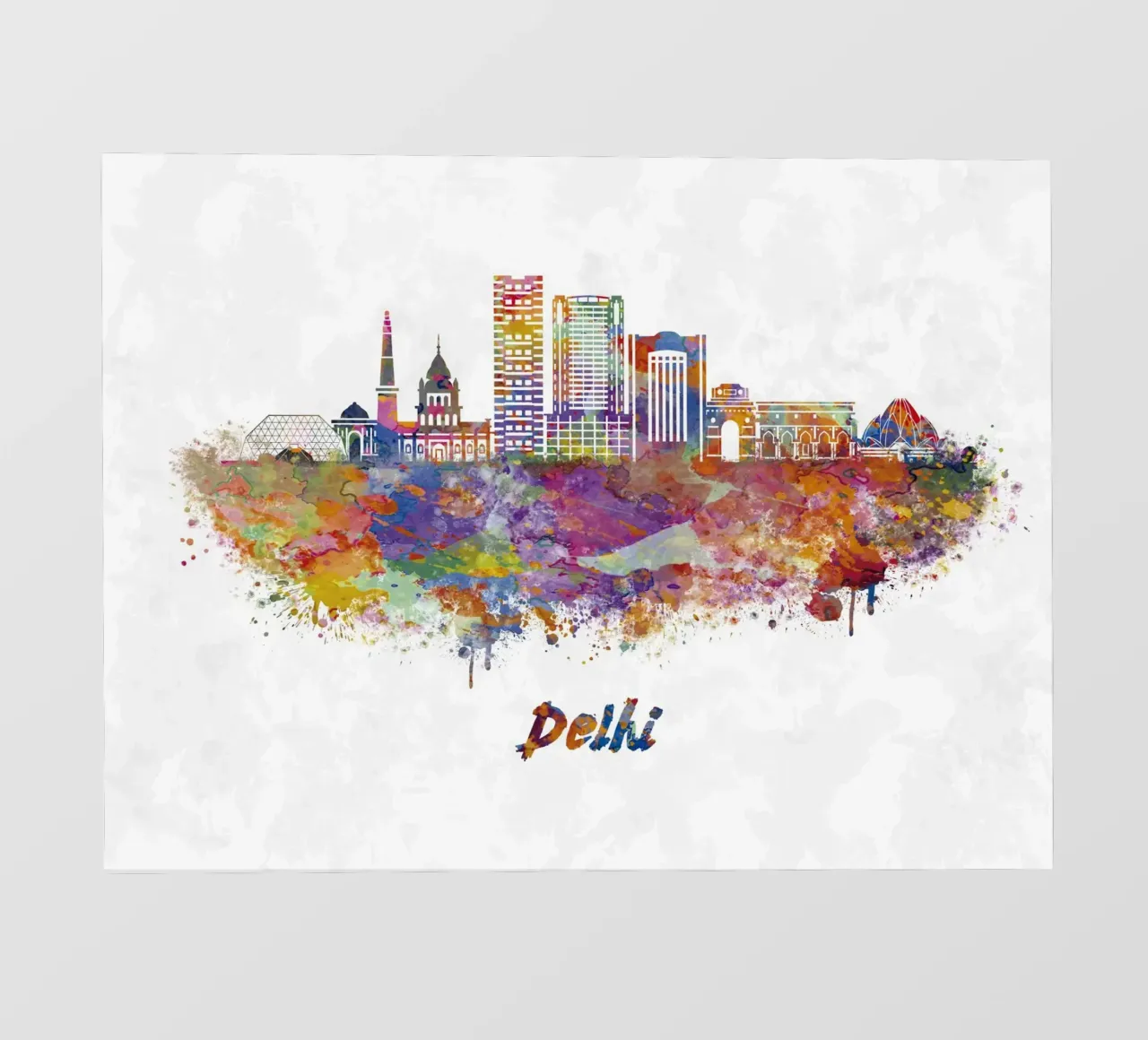 skyline di delhi in acquerello telo in pvc da ARTVI-SHOP