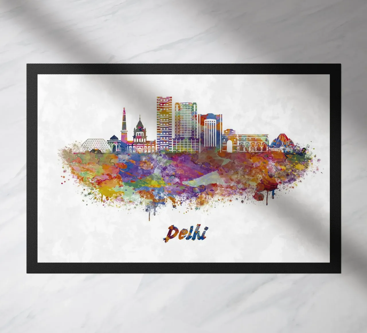 skyline di delhi in acquerello zerbino da ARTVI-SHOP