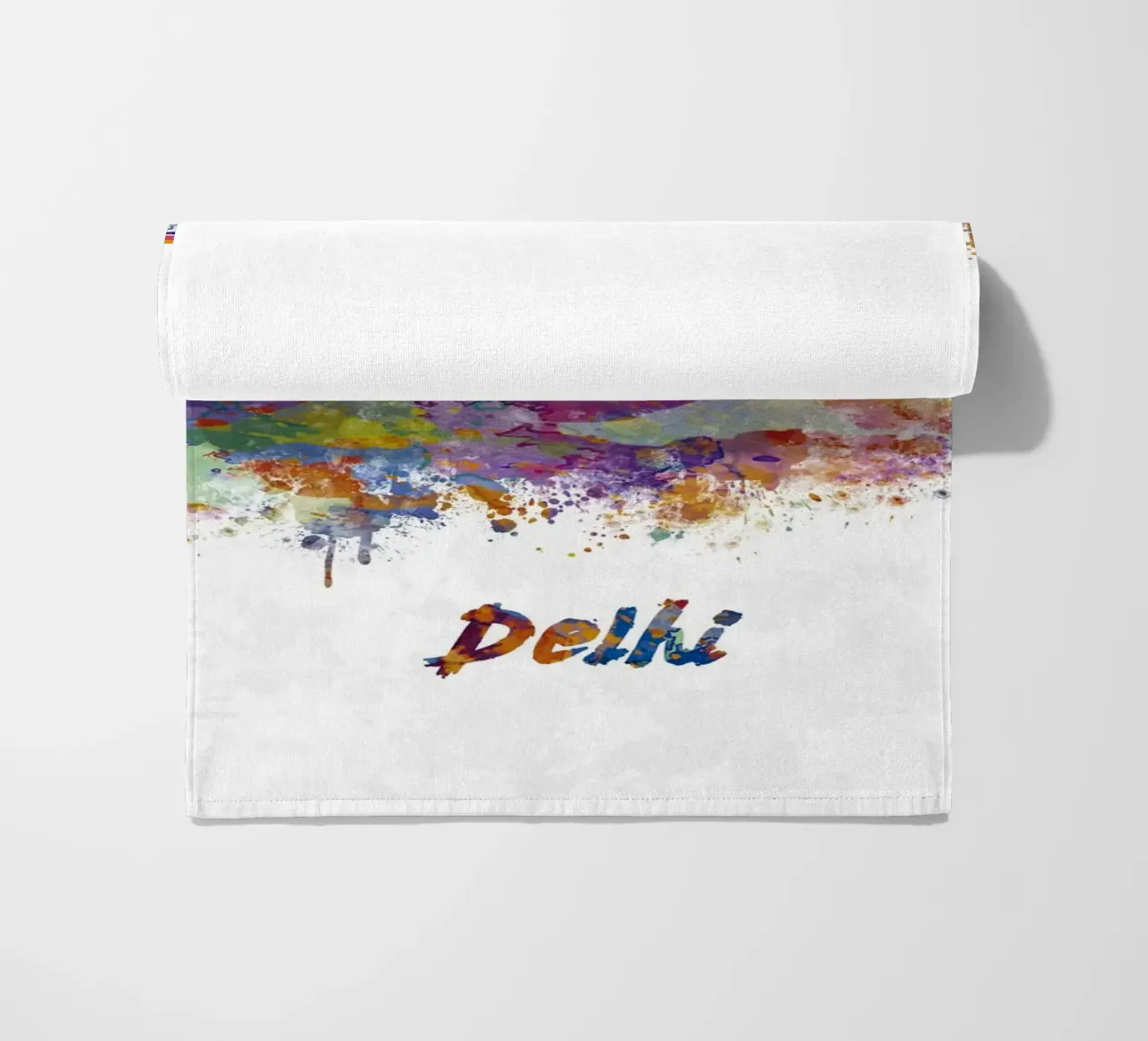 skyline di delhi in acquerello telo mare da ARTVI-SHOP