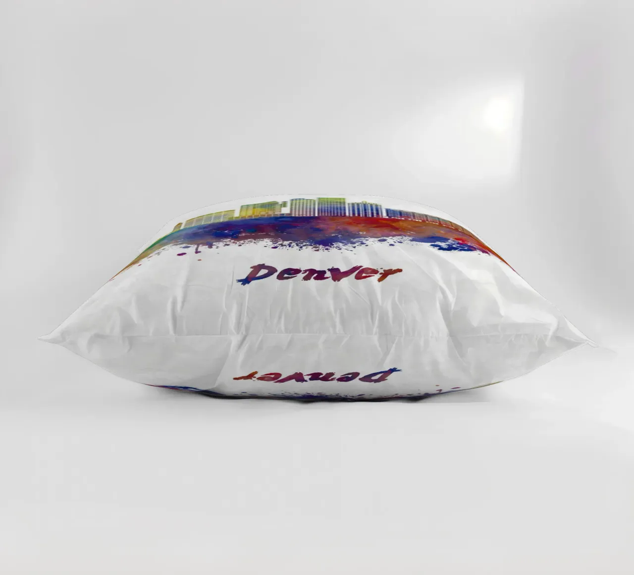 Lo skyline di Denver in acquerello cuscino da ARTVI-SHOP