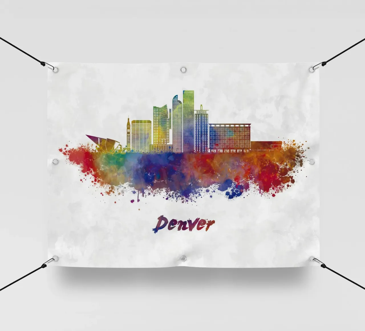 Lo skyline di Denver in acquerello telo in pvc da ARTVI-SHOP