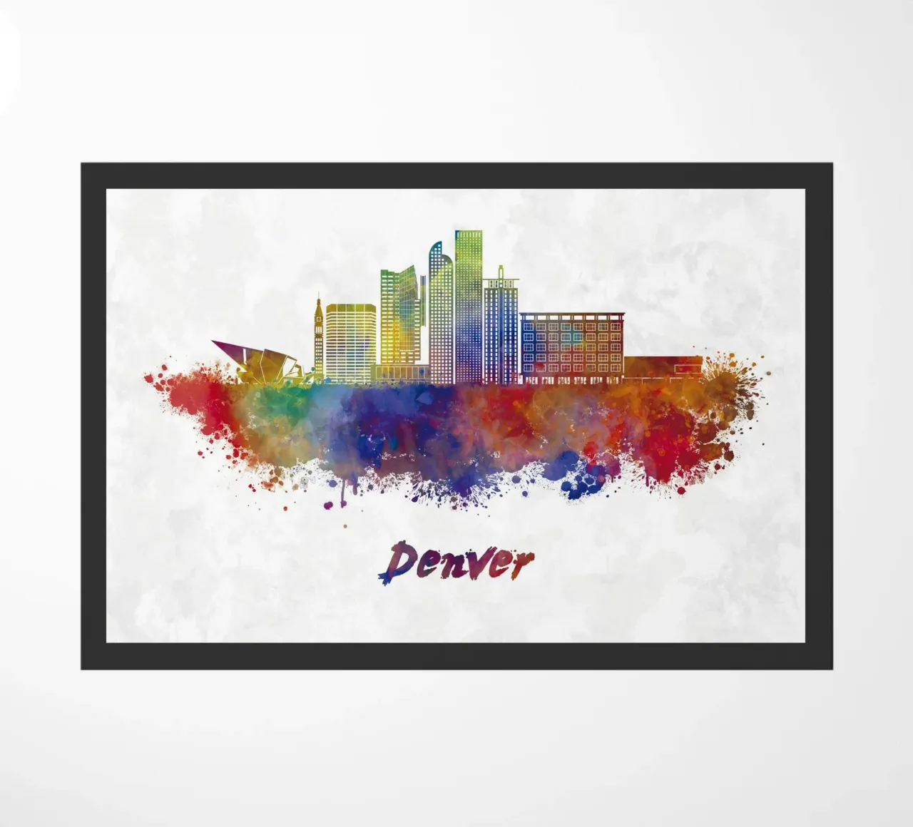 Lo skyline di Denver in acquerello zerbino da ARTVI-SHOP