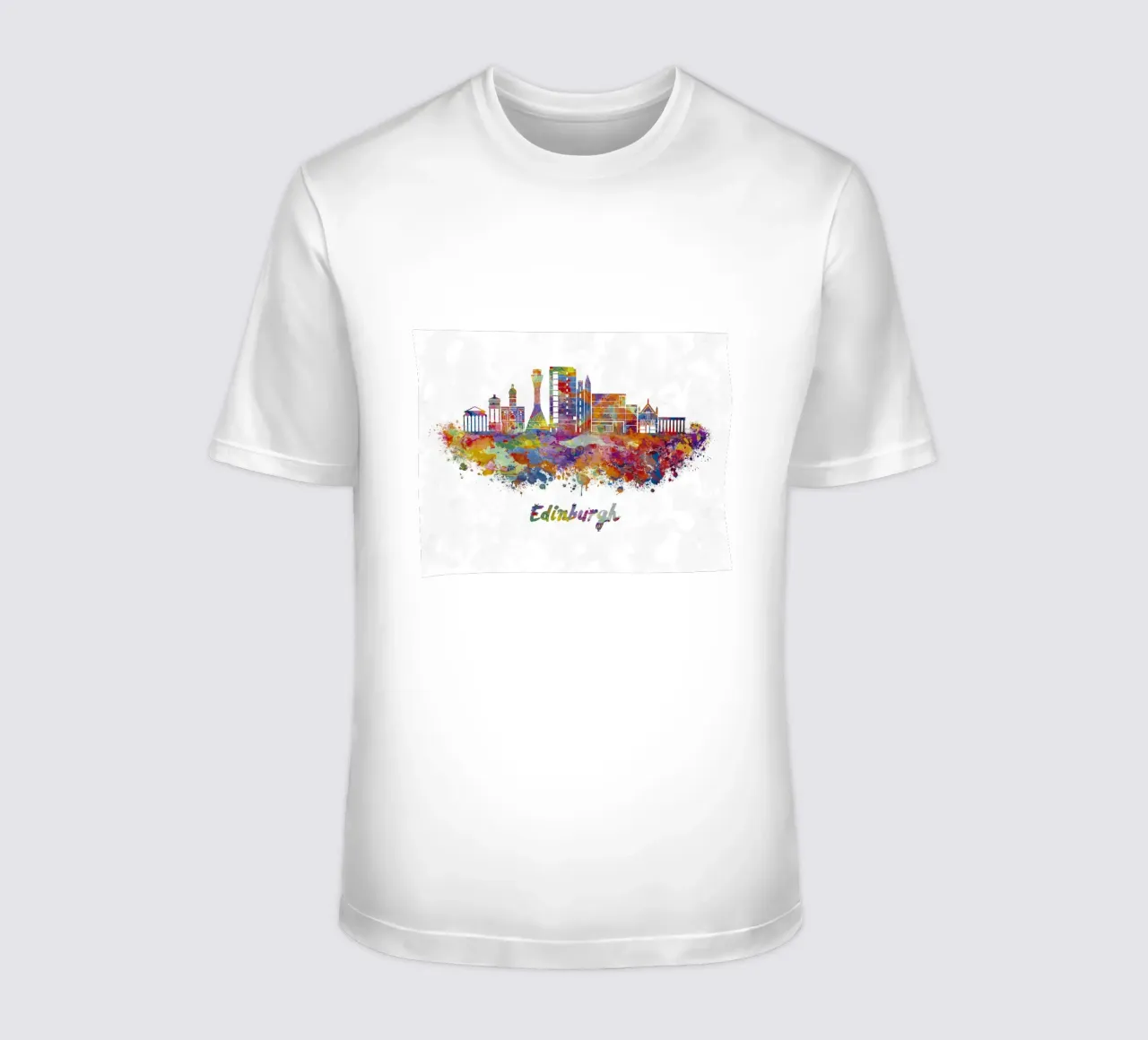 Lo skyline di Edimburgo in acquerello t-shirt da ARTVI-SHOP