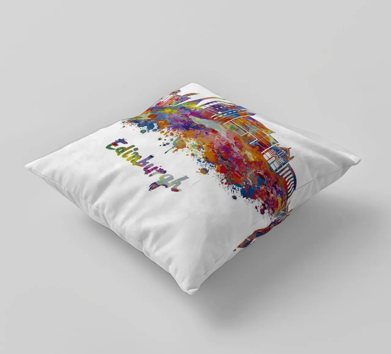 Lo skyline di Edimburgo in acquerello cuscino da ARTVI-SHOP