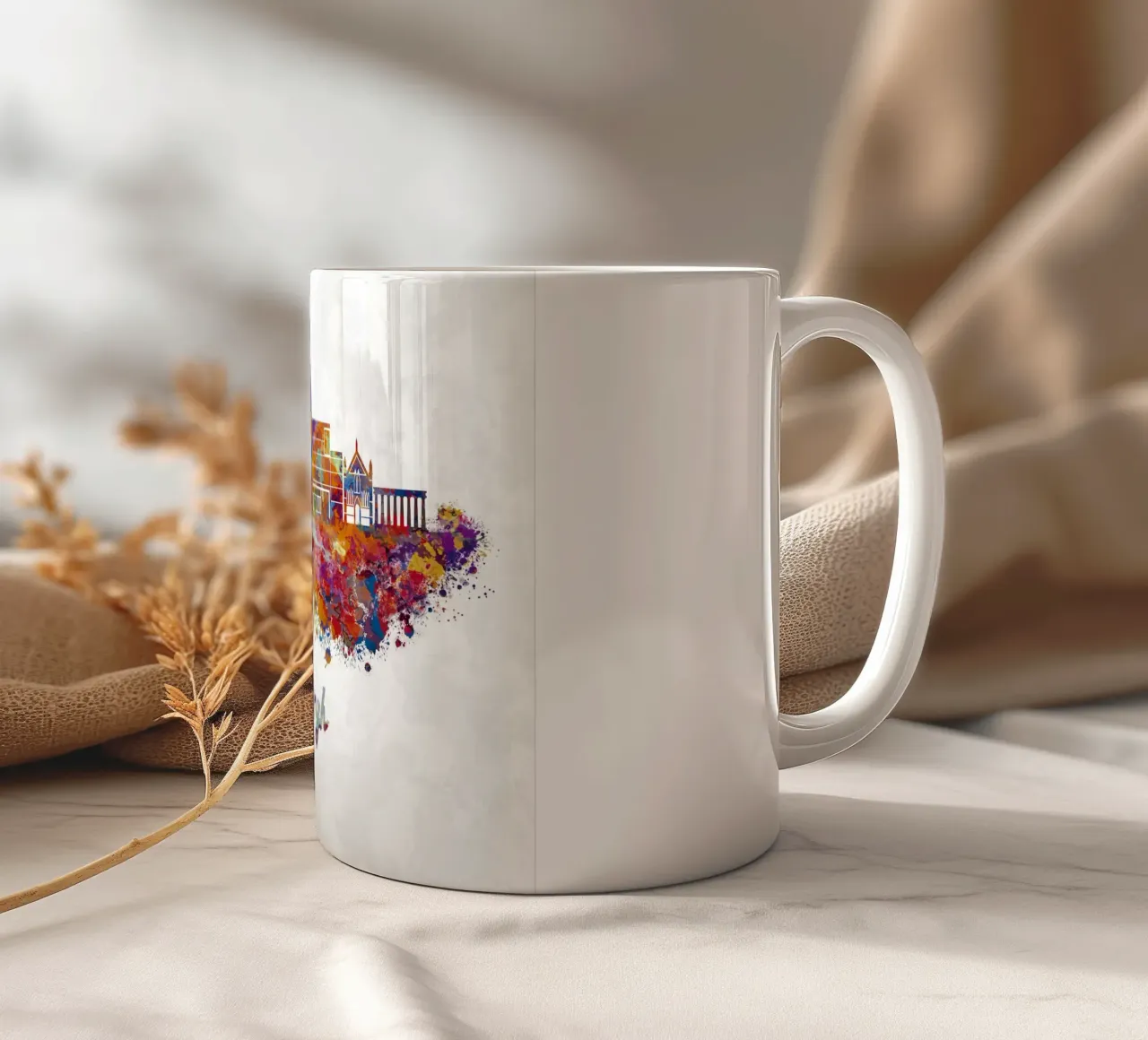 Lo skyline di Edimburgo in acquerello tazza in ceramica da ARTVI-SHOP
