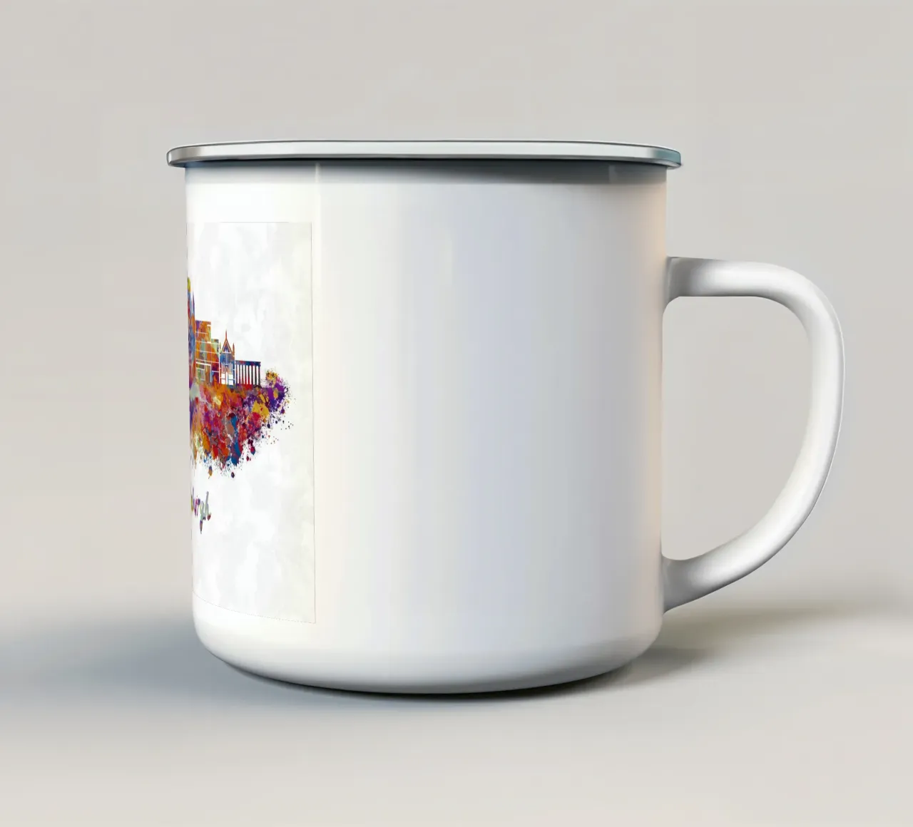 Lo skyline di Edimburgo in acquerello tazza in smalto da ARTVI-SHOP